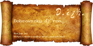 Dobrovszky Áron névjegykártya