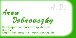 aron dobrovszky business card